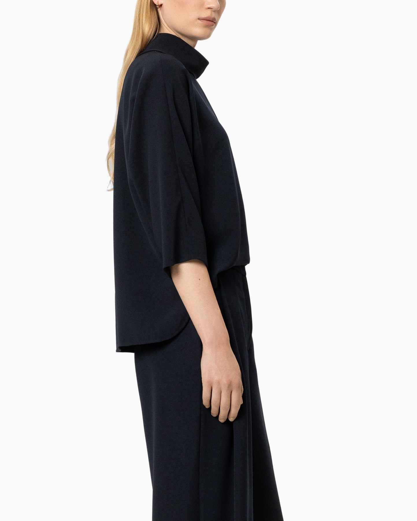 top, turtleneck, losse pasvorm, donker, lange mouwen