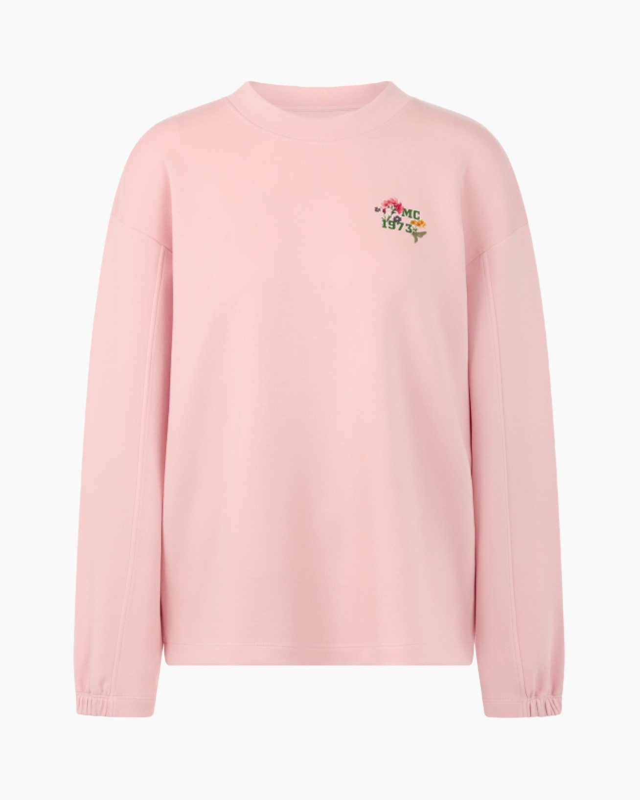 roze, ockerhals, trui, lange mouw, borduursel