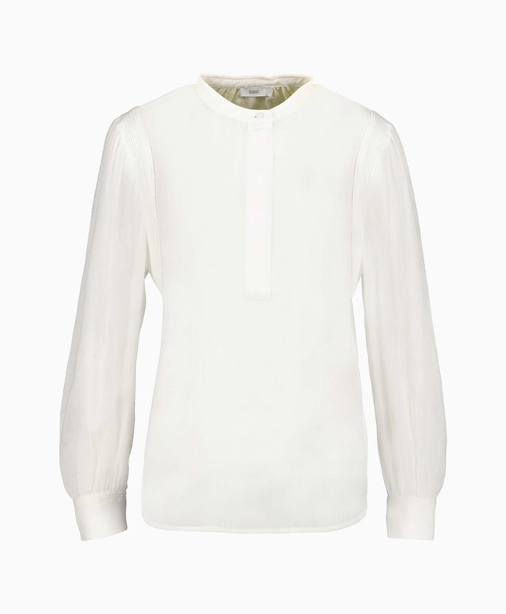 Closed Blouse Gathered Tunic Off White