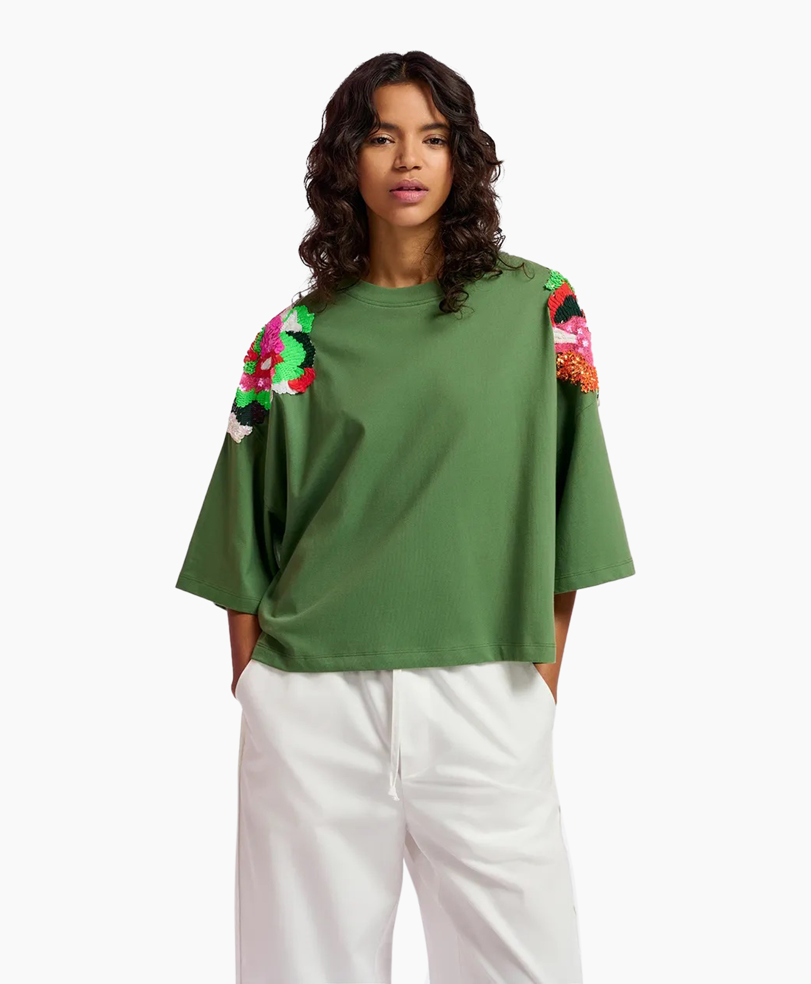 T-shirt Fester midden groen