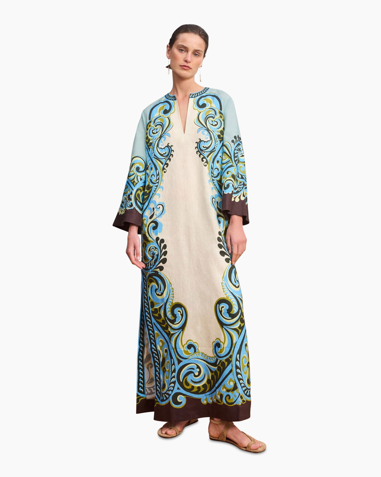 kaftan, maxi jurk, borduurwerk, strandkleding, lange jurk