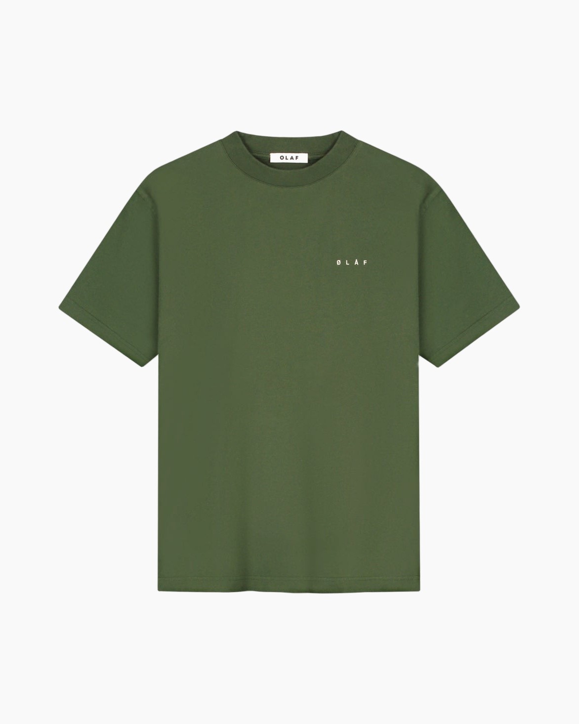 t-shirt, groen, korte mouwen, crewnek, logo klein