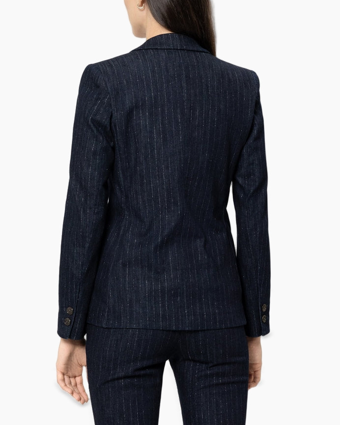 blazer, marineblauw, streeppatroon, pieklaplus, riem