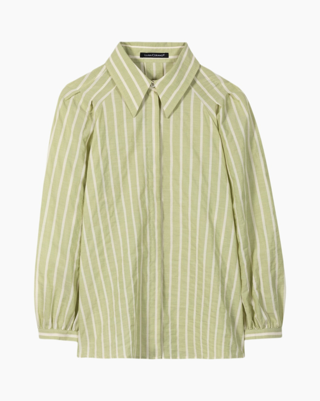 hemd met strepen, limegroen, kraaghemd, lange mouwen, knopen