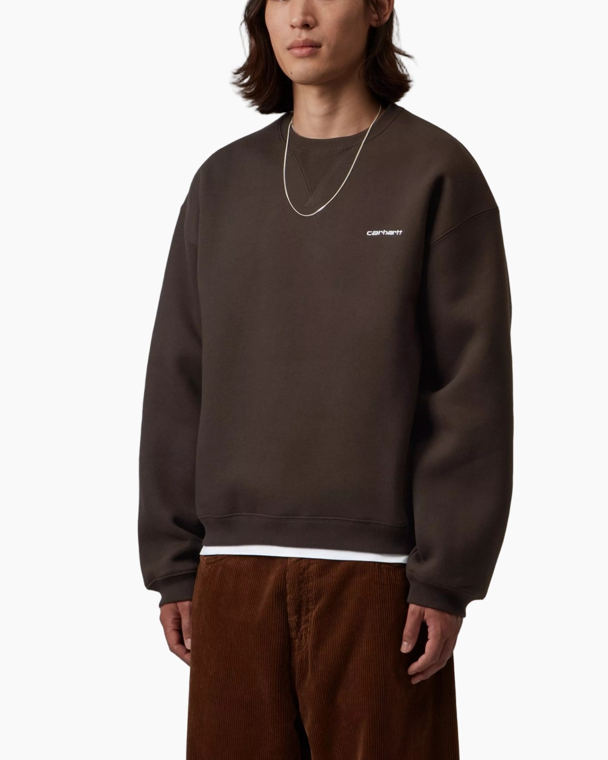 sweatshirt, crewneck, bruin, pullover, corduroy pants