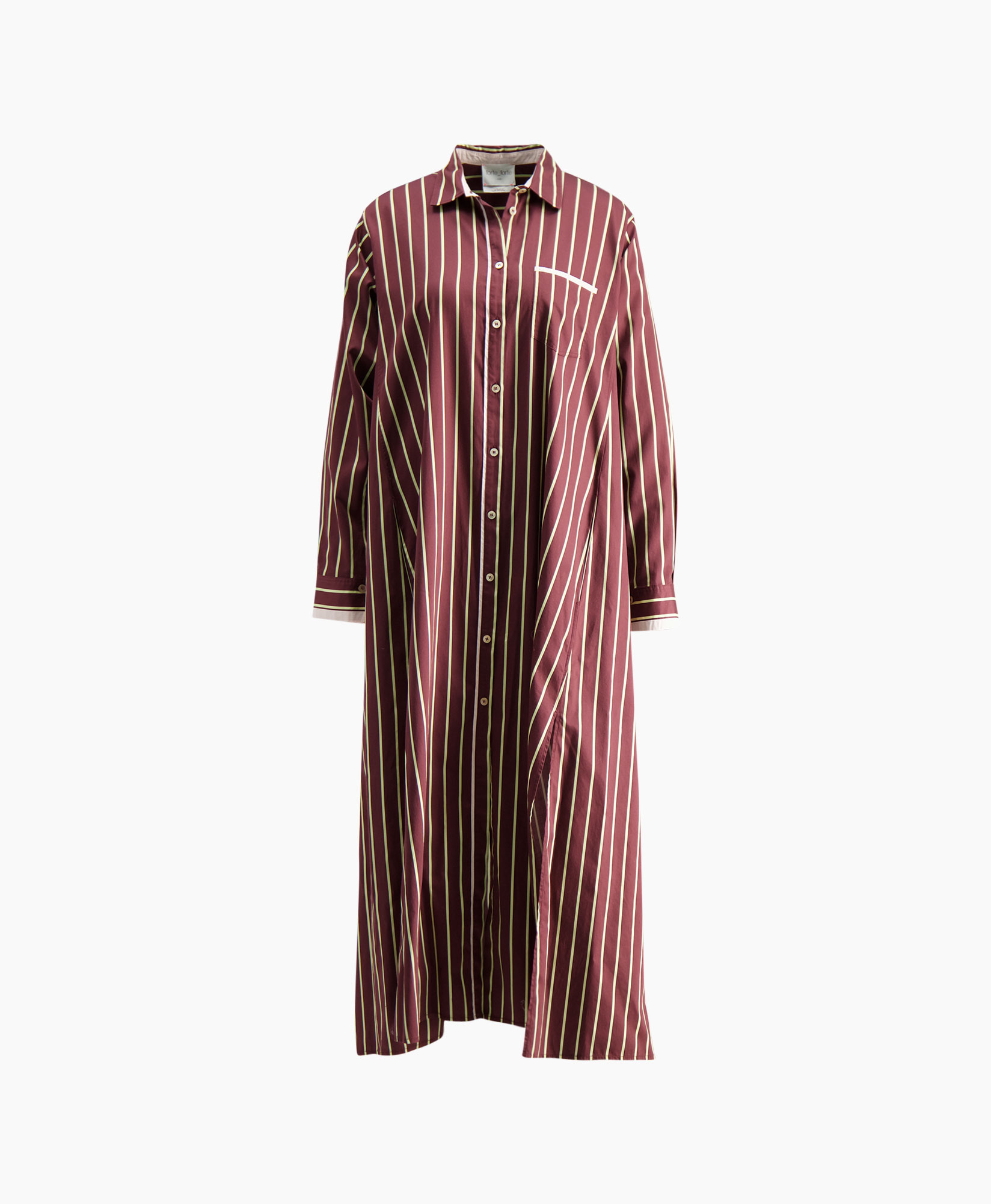 Maxi Jurk Chic Satin Stripe Kaftan Chemisier donker rood