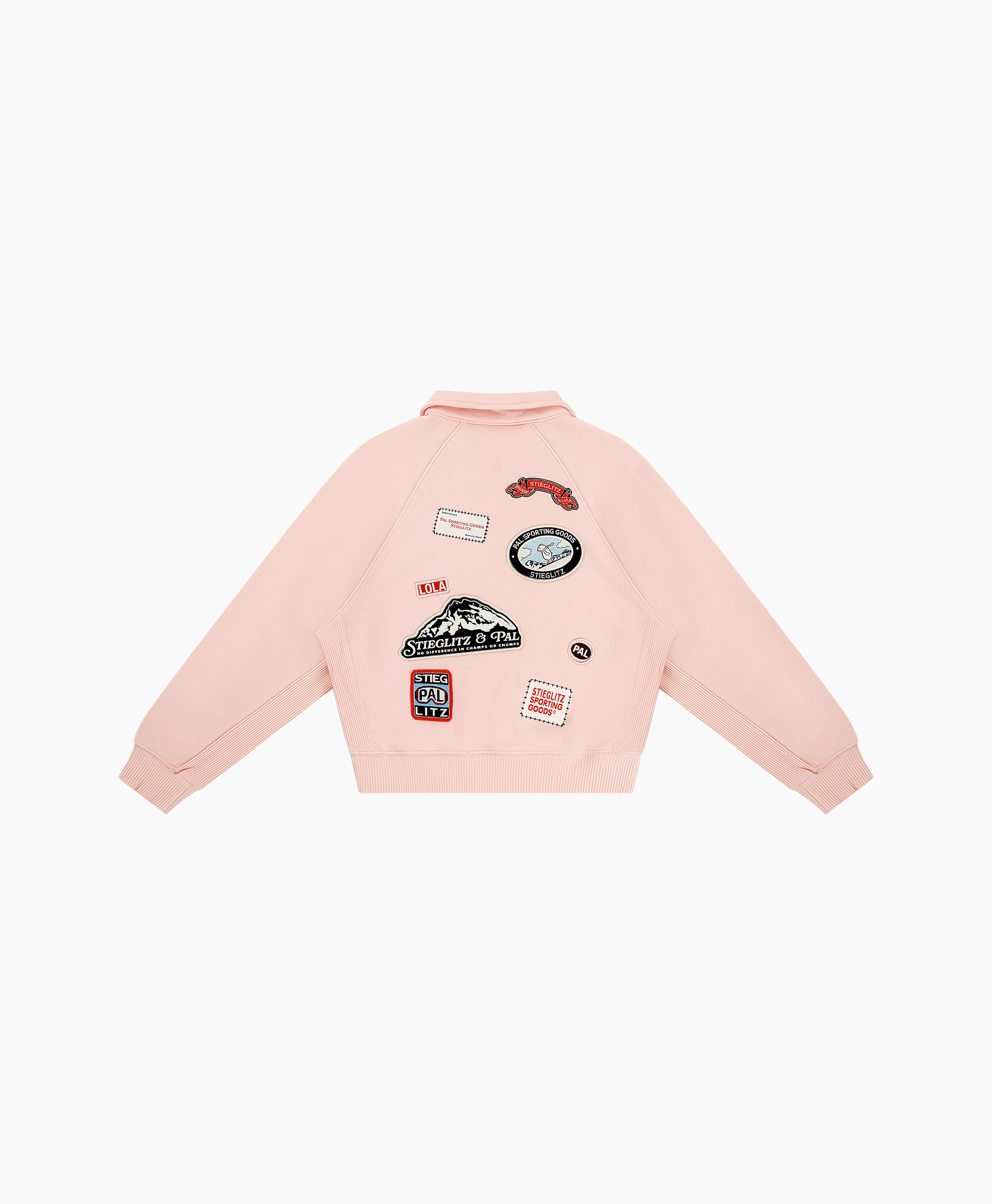 hoodie, pullover, pink, quarter-zip, logo-patch