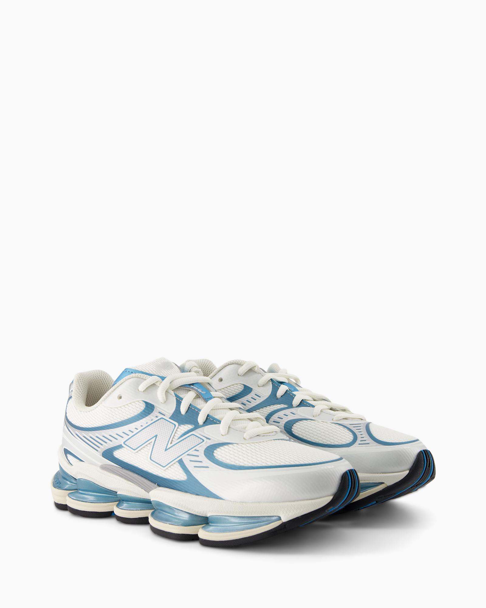 sneaker, schoenen, wit, blauwe accenten, olympische zool