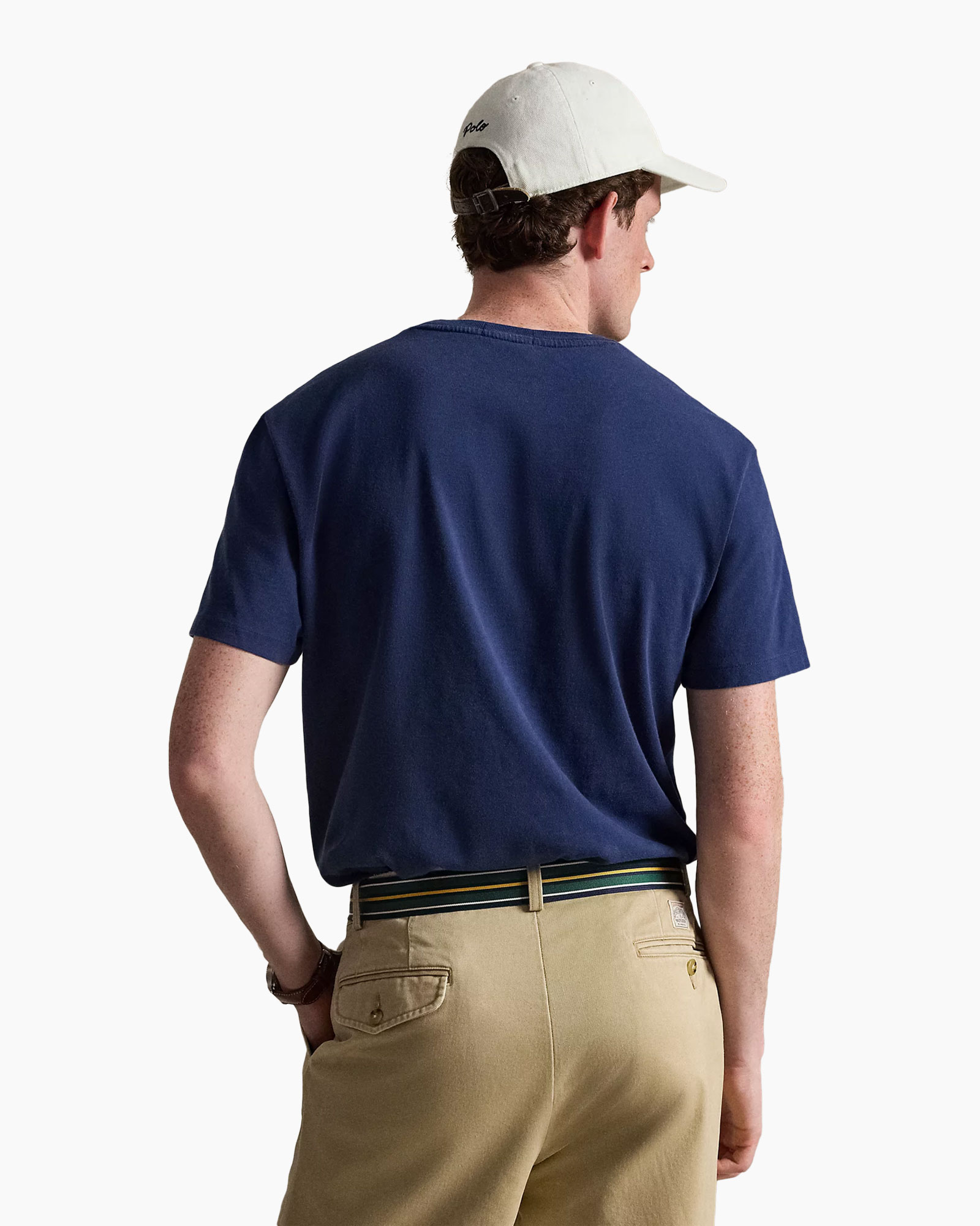 t-shirt, kraagloze, korte mouw, navy blauw, logo klein