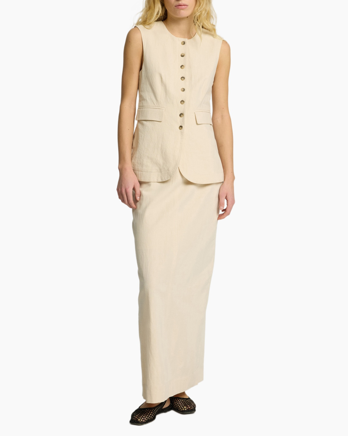 Rok Iluna Hw Ankle Slit Skirt B Zand