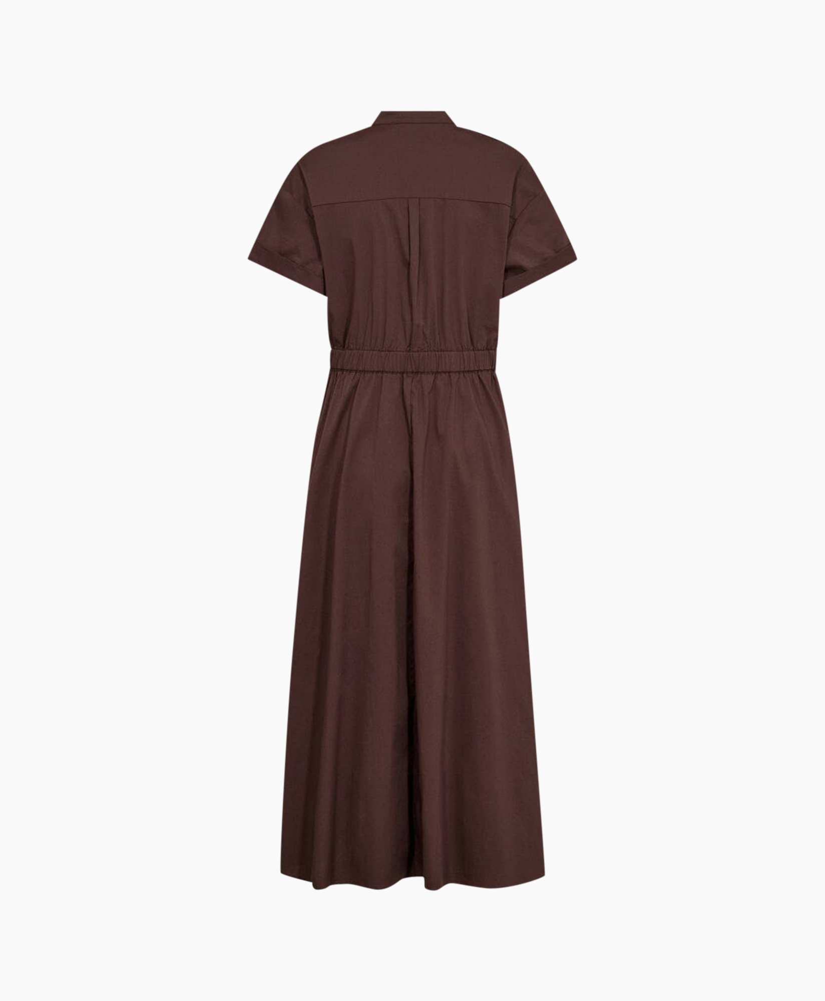 jurk, wrap, korte mouwen, bruin, plooien