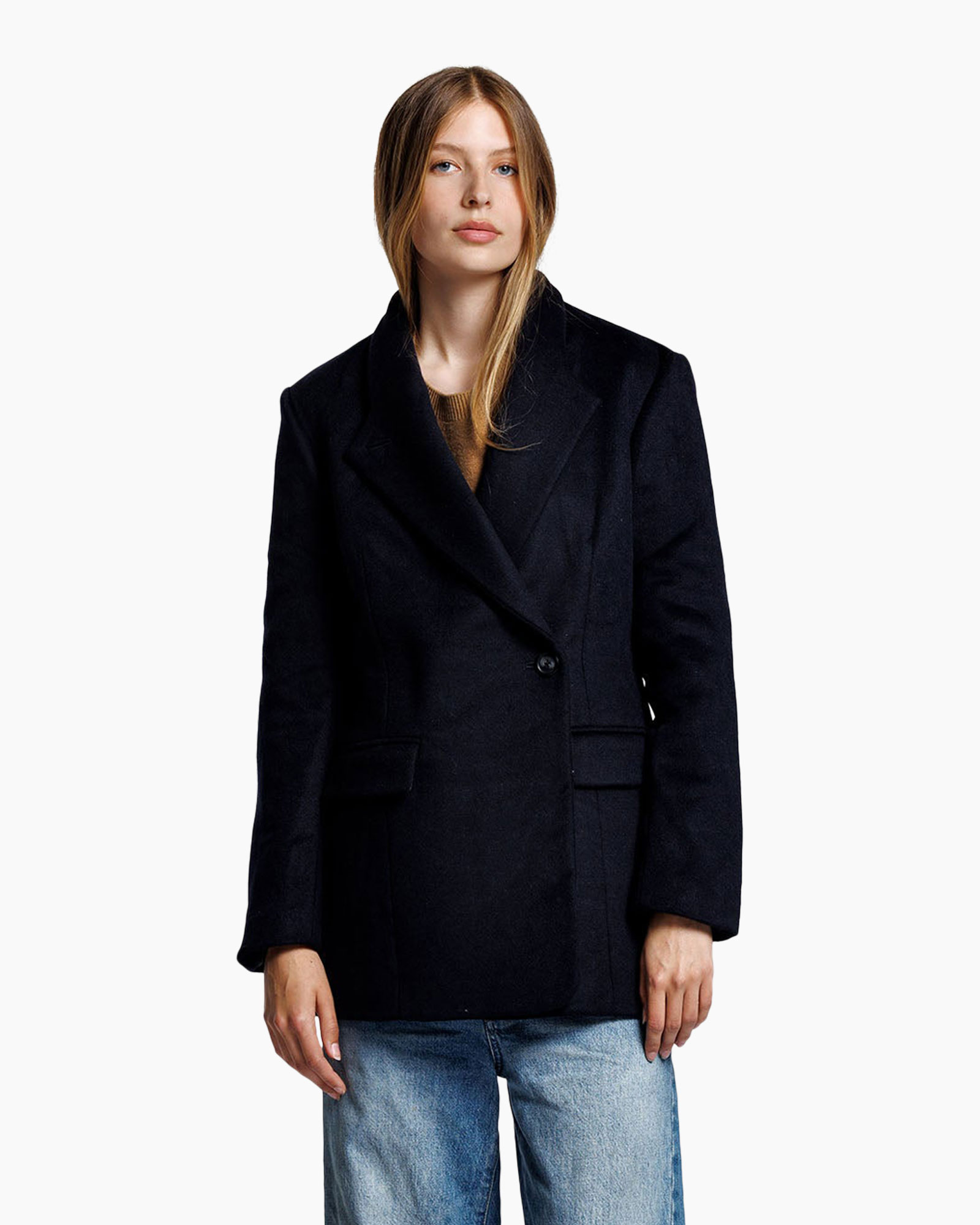 blazers, jas, donker, lang model, zakken