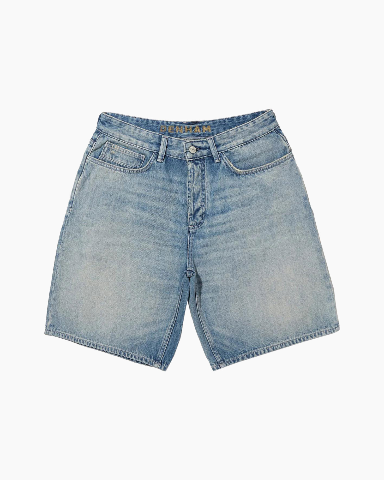 denim shorts, blauw jeans, distressed, mid rise, vijf zakken