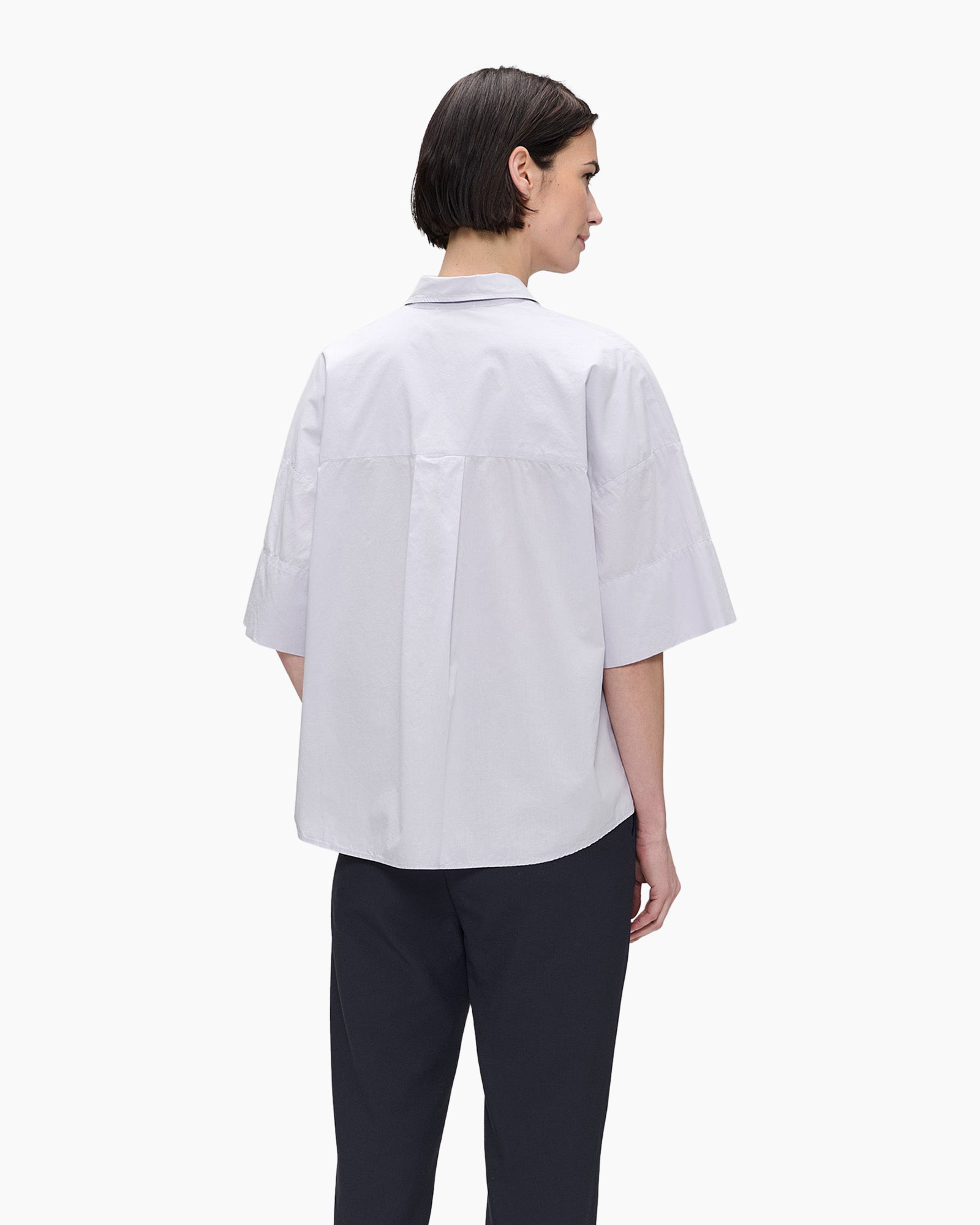 Blouse Paper Cotton Boxy Paars