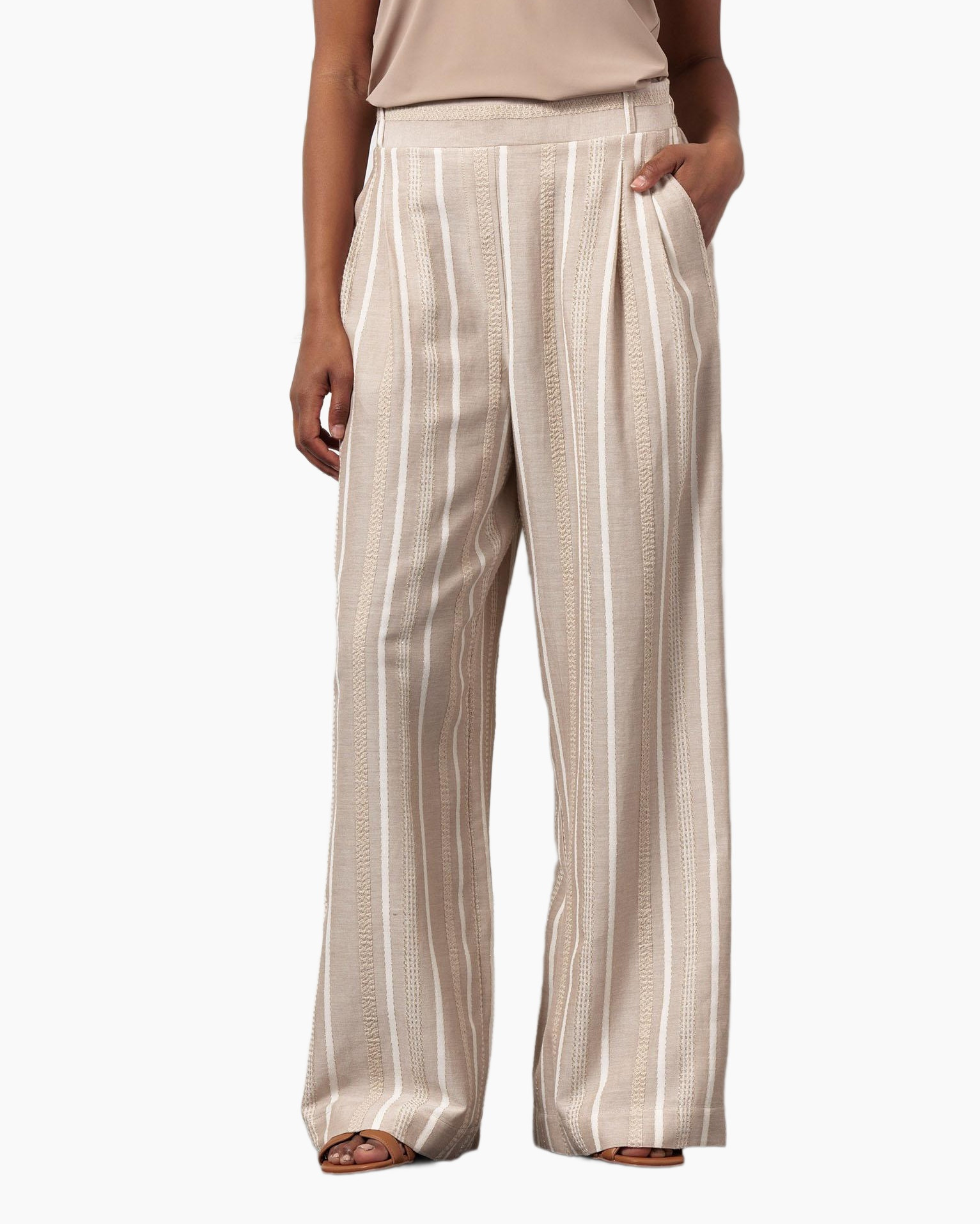 Broek Fardeau Gold Stripe Trousers Geel