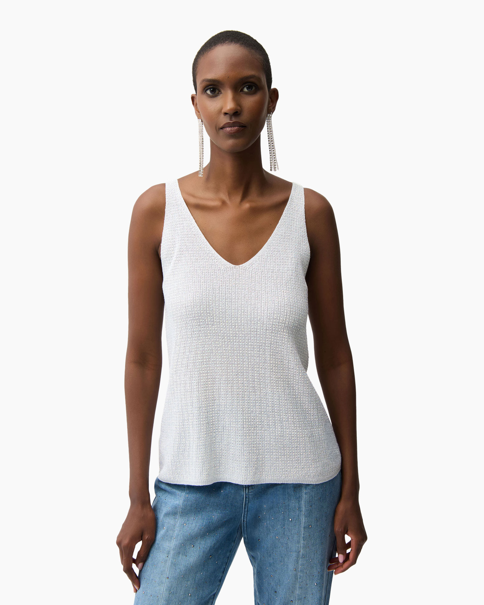 Blouse, Vest, Tank Top, Jeans, Person