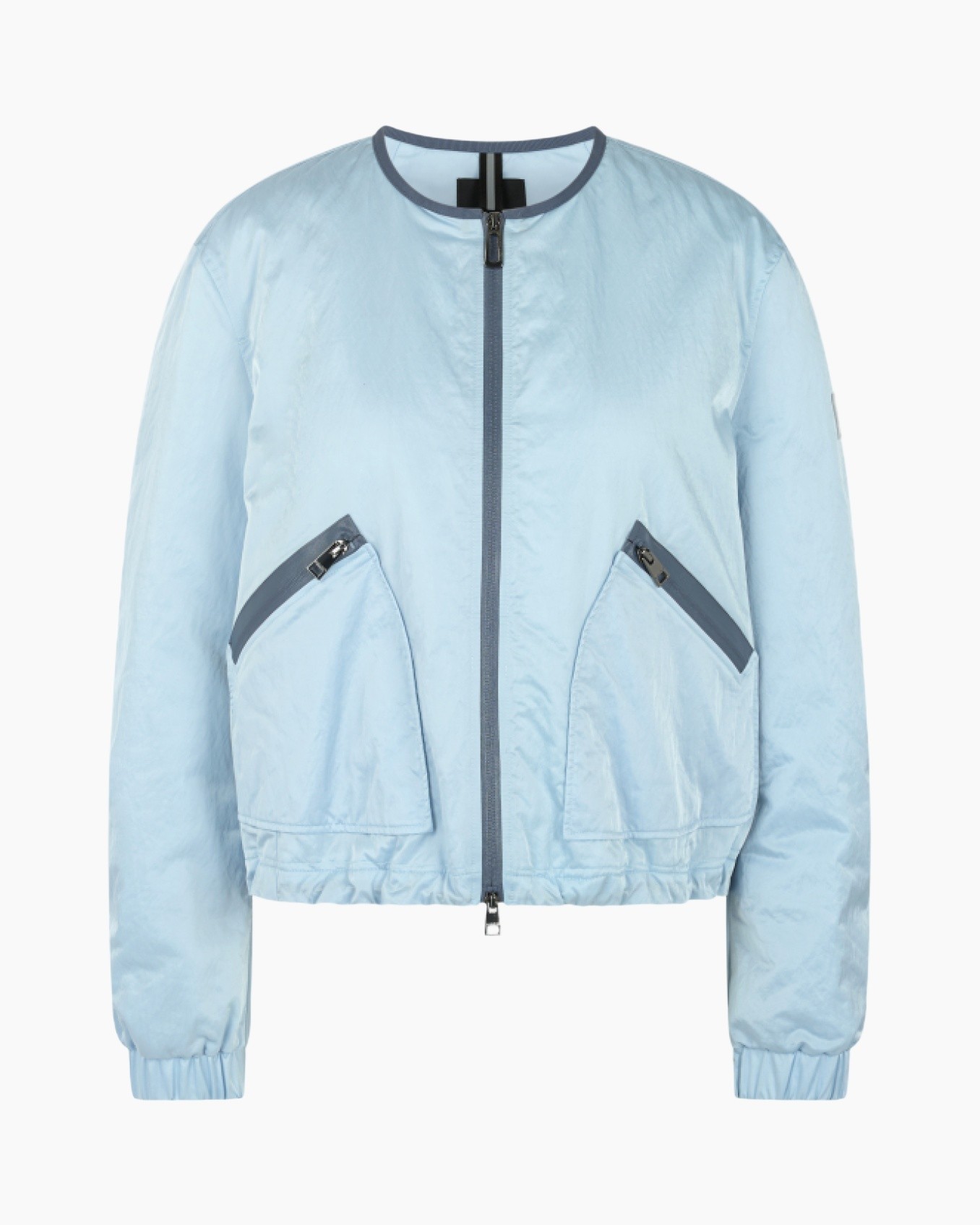 jas, lichte, blauw, rits, zakken