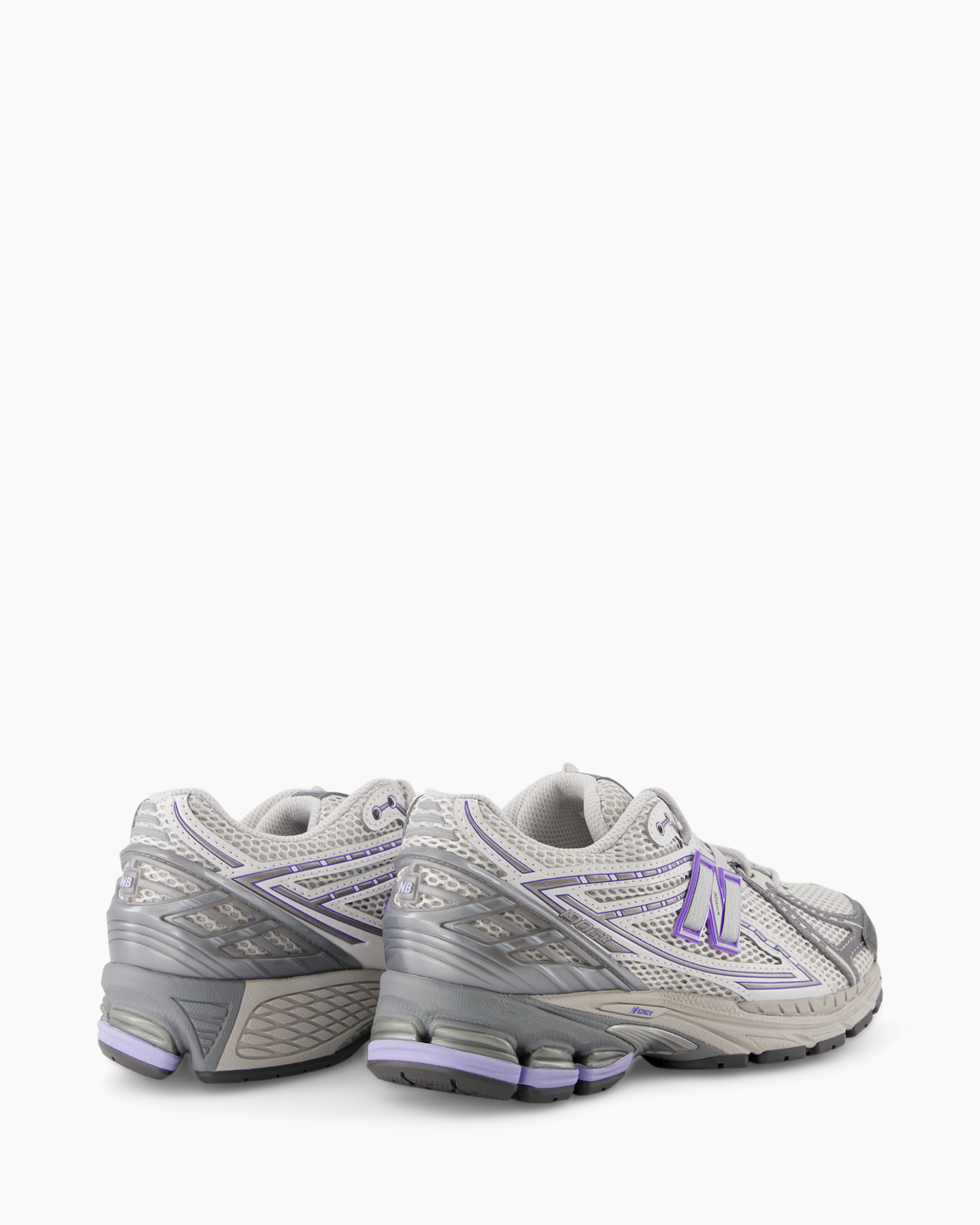 running shoes, women's athletic, mesh upper, gray purple accents, cushioned sole