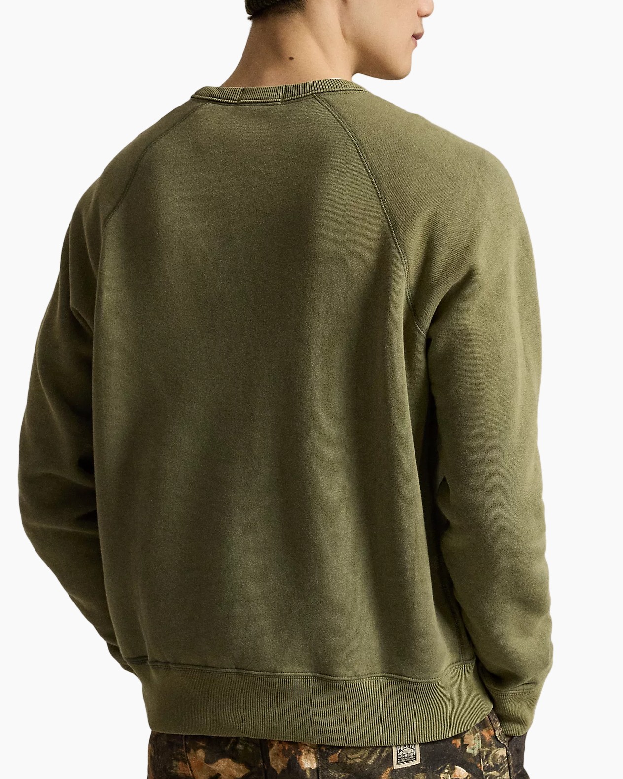 sweatshirt, olijf, crewneck, grafisch, casual