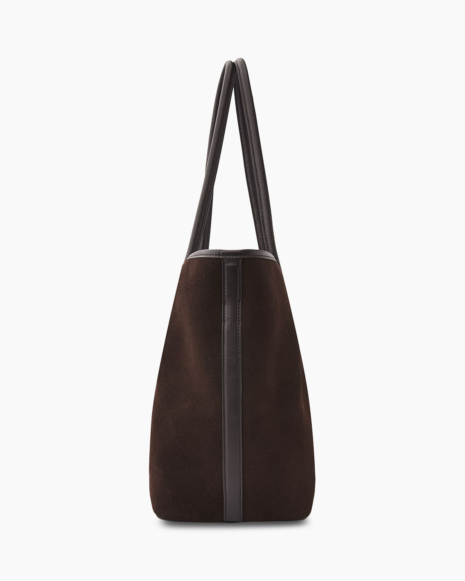 handtas, bruin, suede, dubbelband, tas