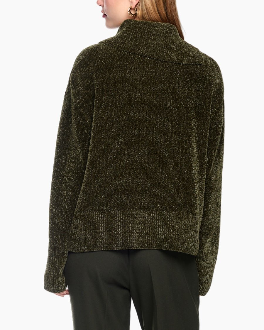 velvet, trui, olijfgroen, breisel, luxe