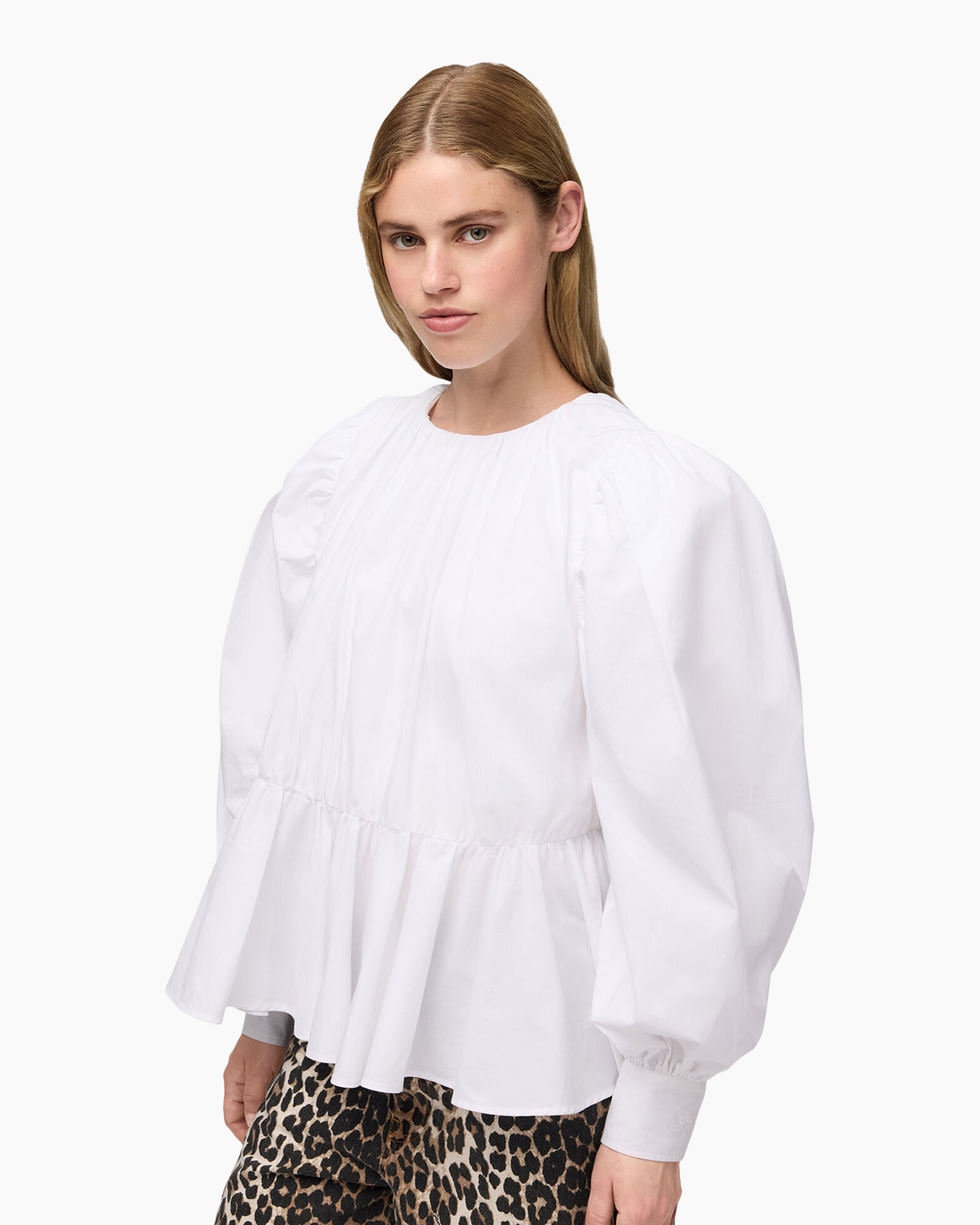 blouse, wit, peplum, pofmouwen, los_fit