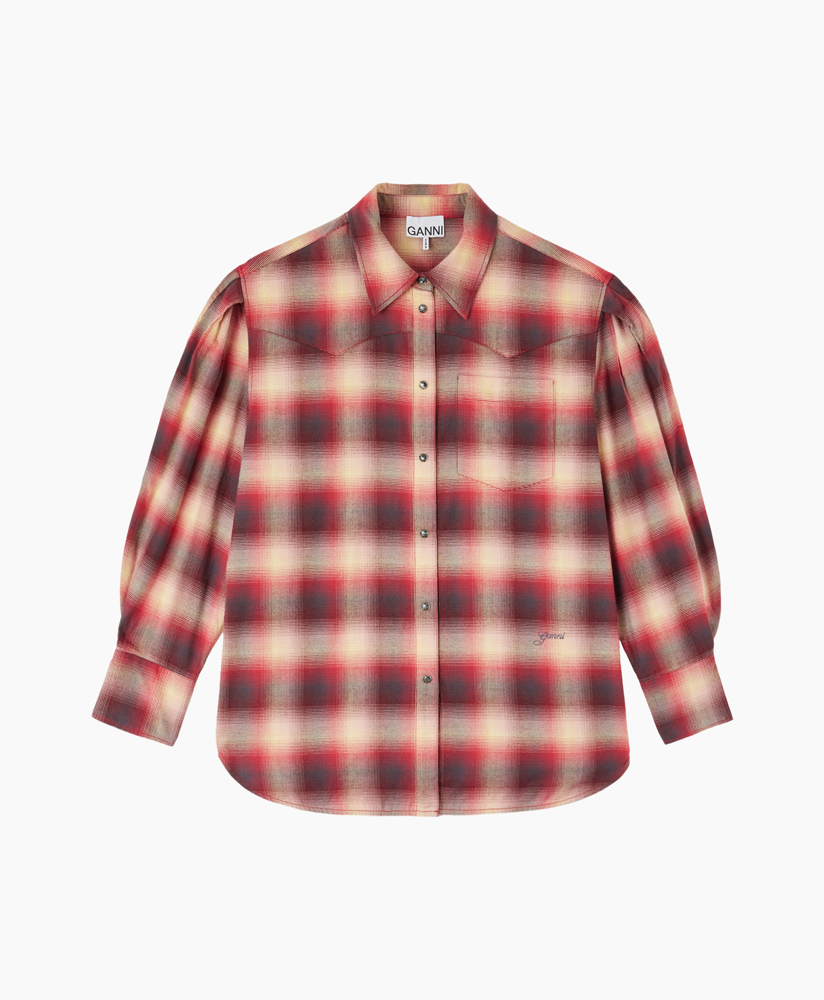 hemd, ruitjes print, flanell, lange mouw, knopen