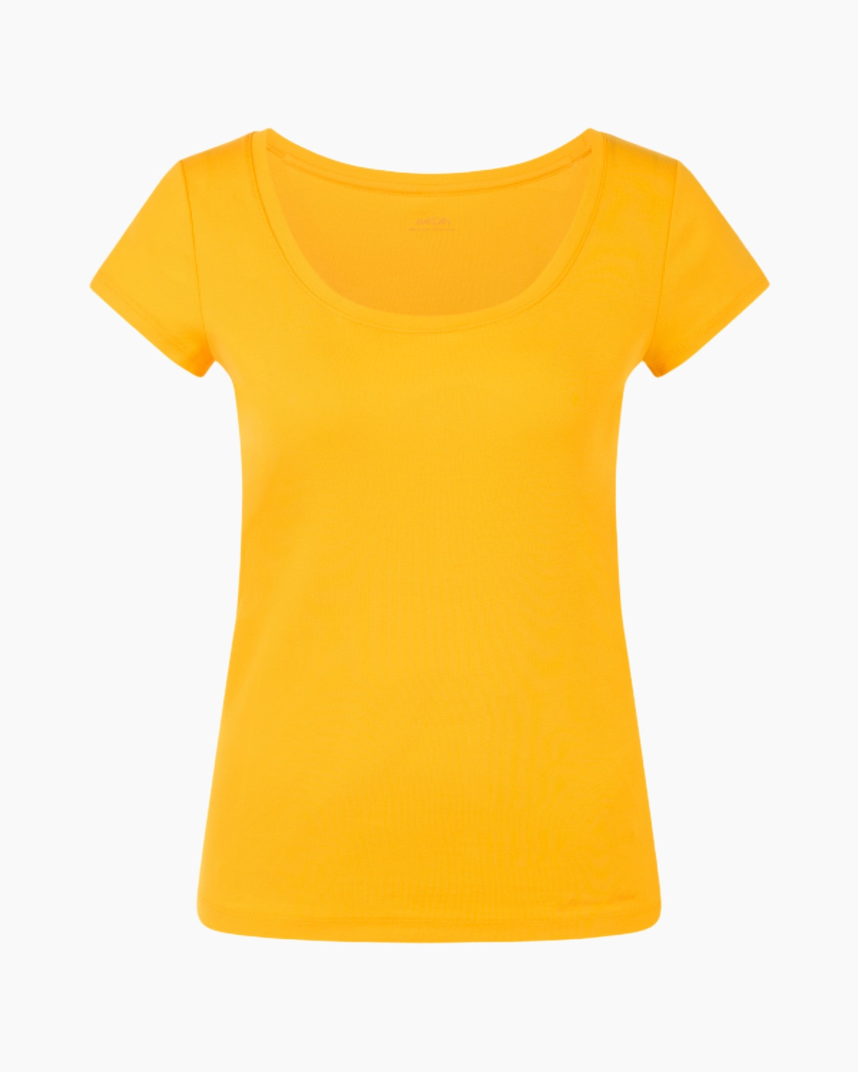 t-shirt, korte mouwen, geel, effen kleur, breisel stof