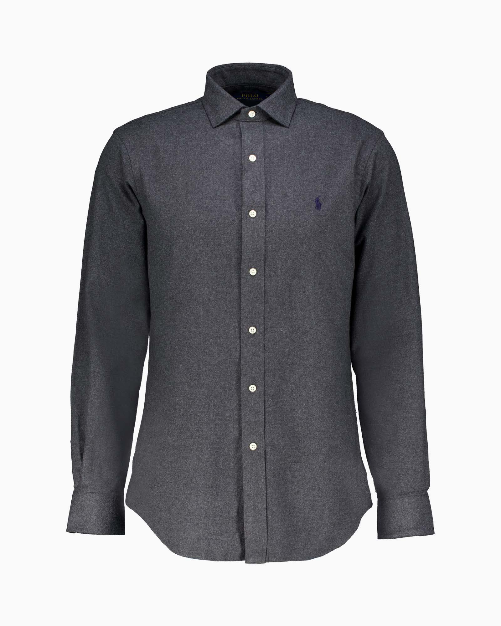 Overhemd Long Sleeve Sport Donkergrijs
