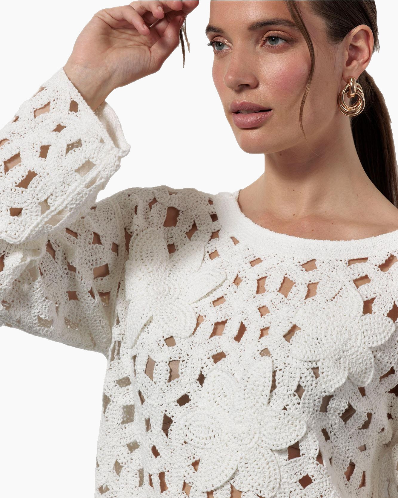 Pullover Amarey Flower Pullover Ecru
