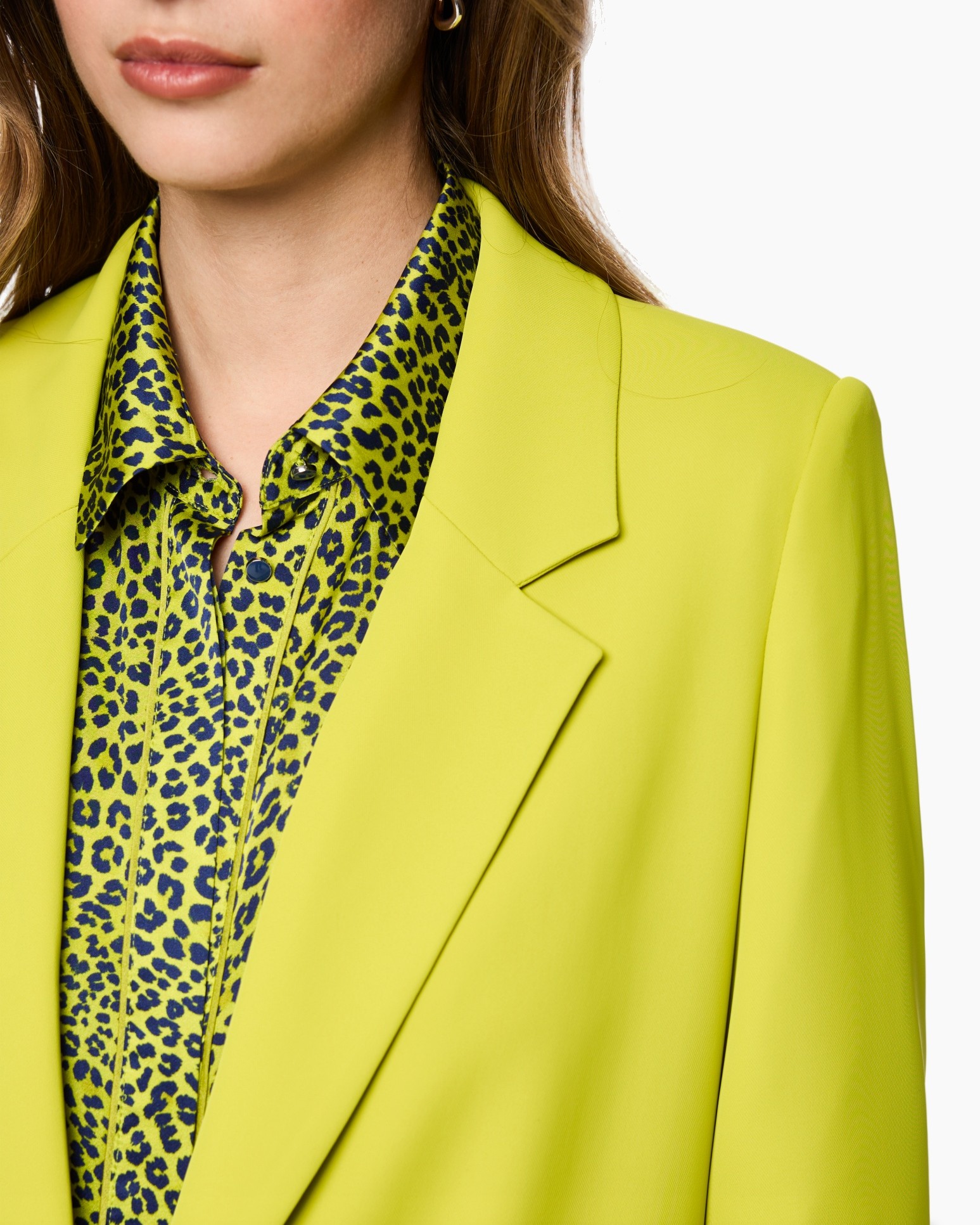 blazer, lime groen, jacket, luipaardprint, kraag