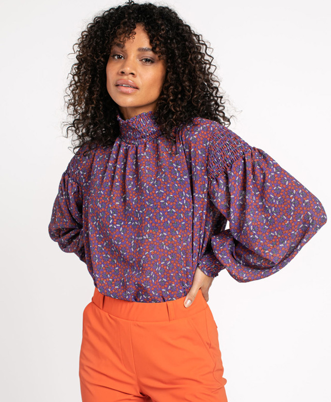 Studio Anneloes Blouse Dakota Flower Twig Paars