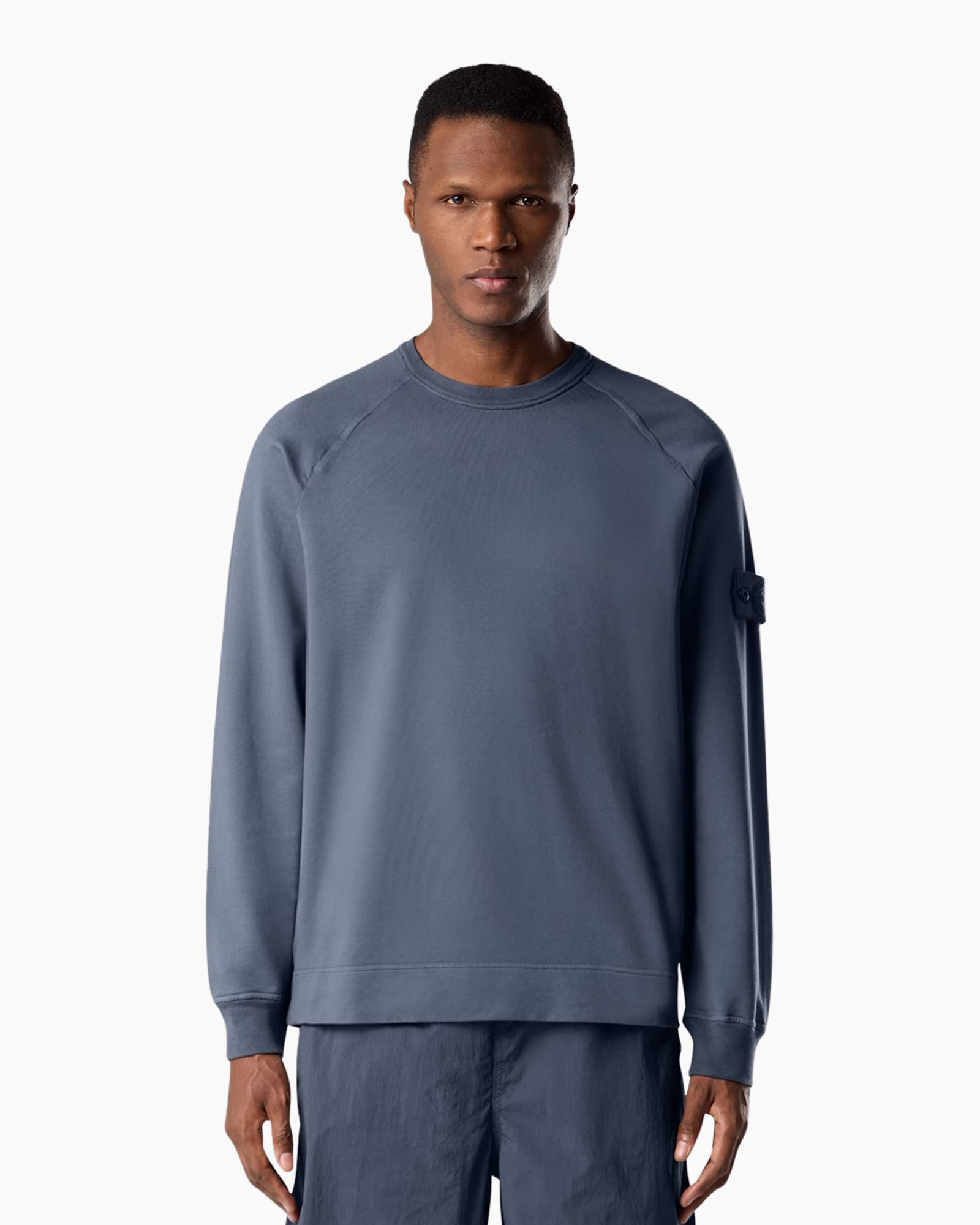 hoodie?, longsleeve, crewneck, solid, blauwgrijs