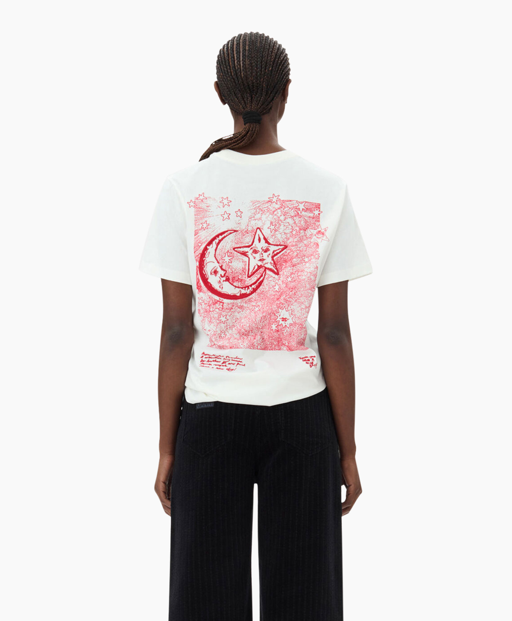 T-shirt Korte Mouw Basic Jersey Celestial Poster R Off White