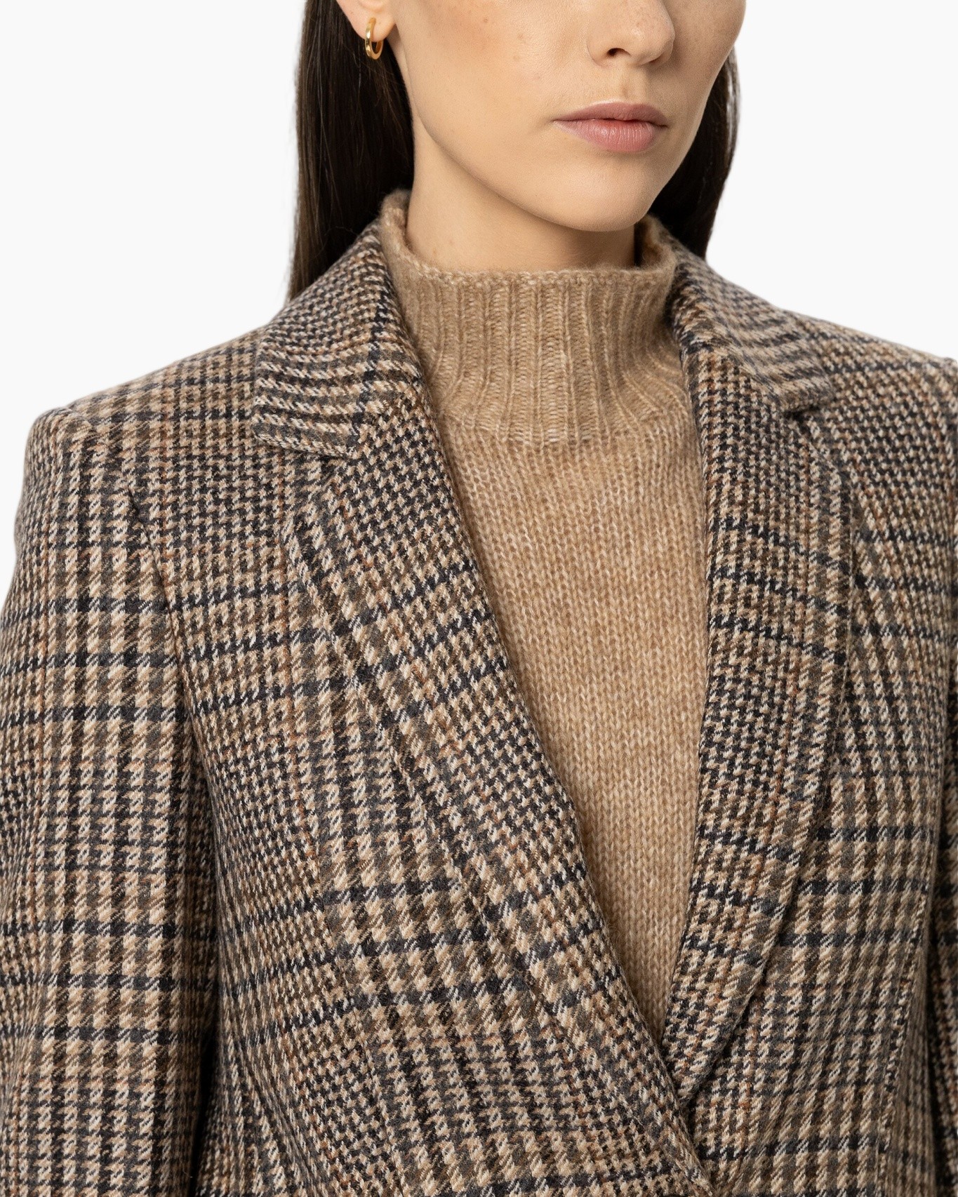 blazer, tweed, ruit fleece?, checkered, brown plaid