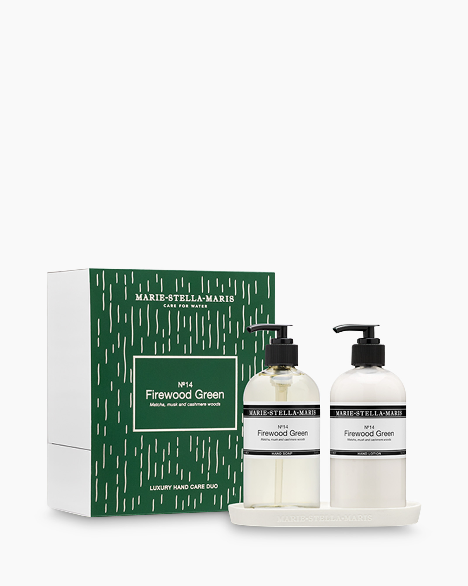 handzeep, set, groen, haardhout, duo