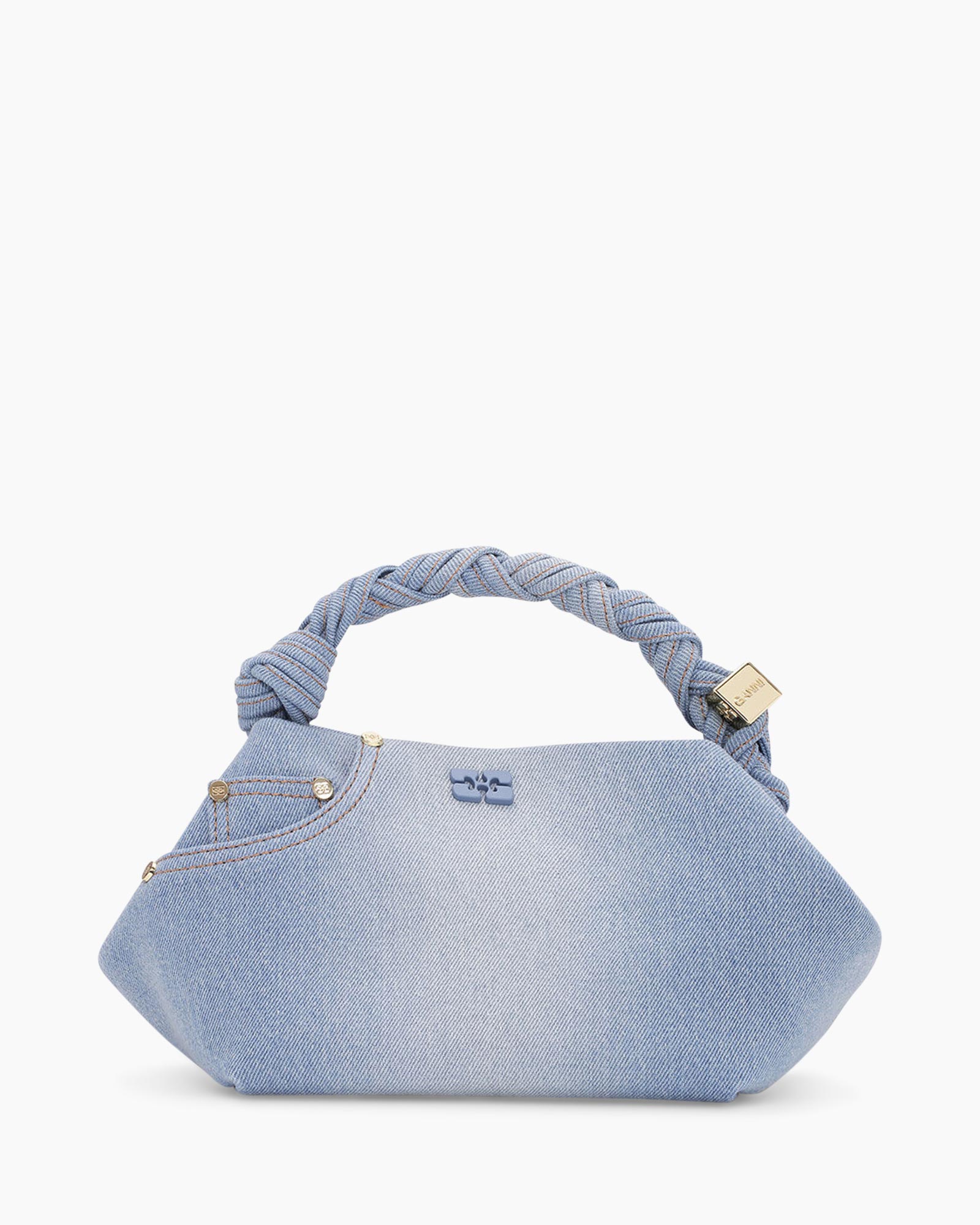 Crossbody Tas Ganni Bou Small Washed Denim Blauw