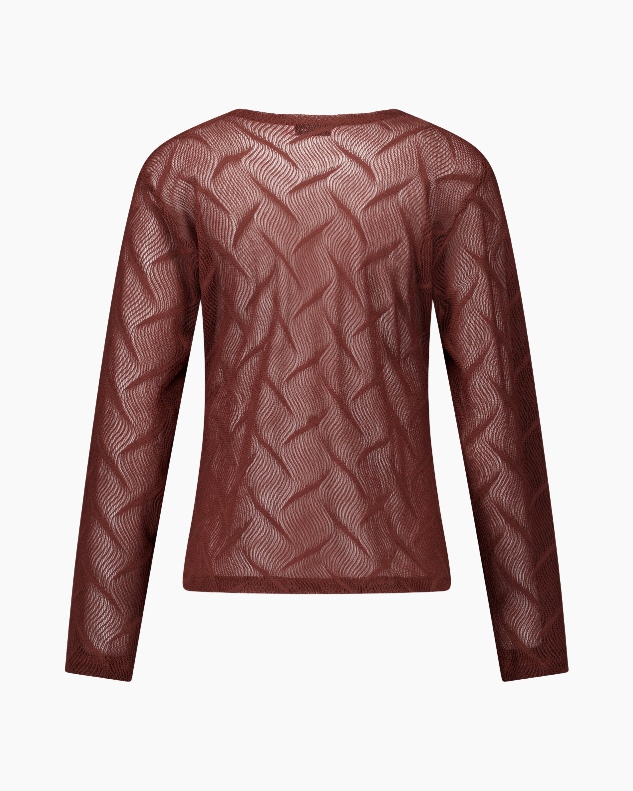 kant, mesh, trui, burgundijn, lange mouwen