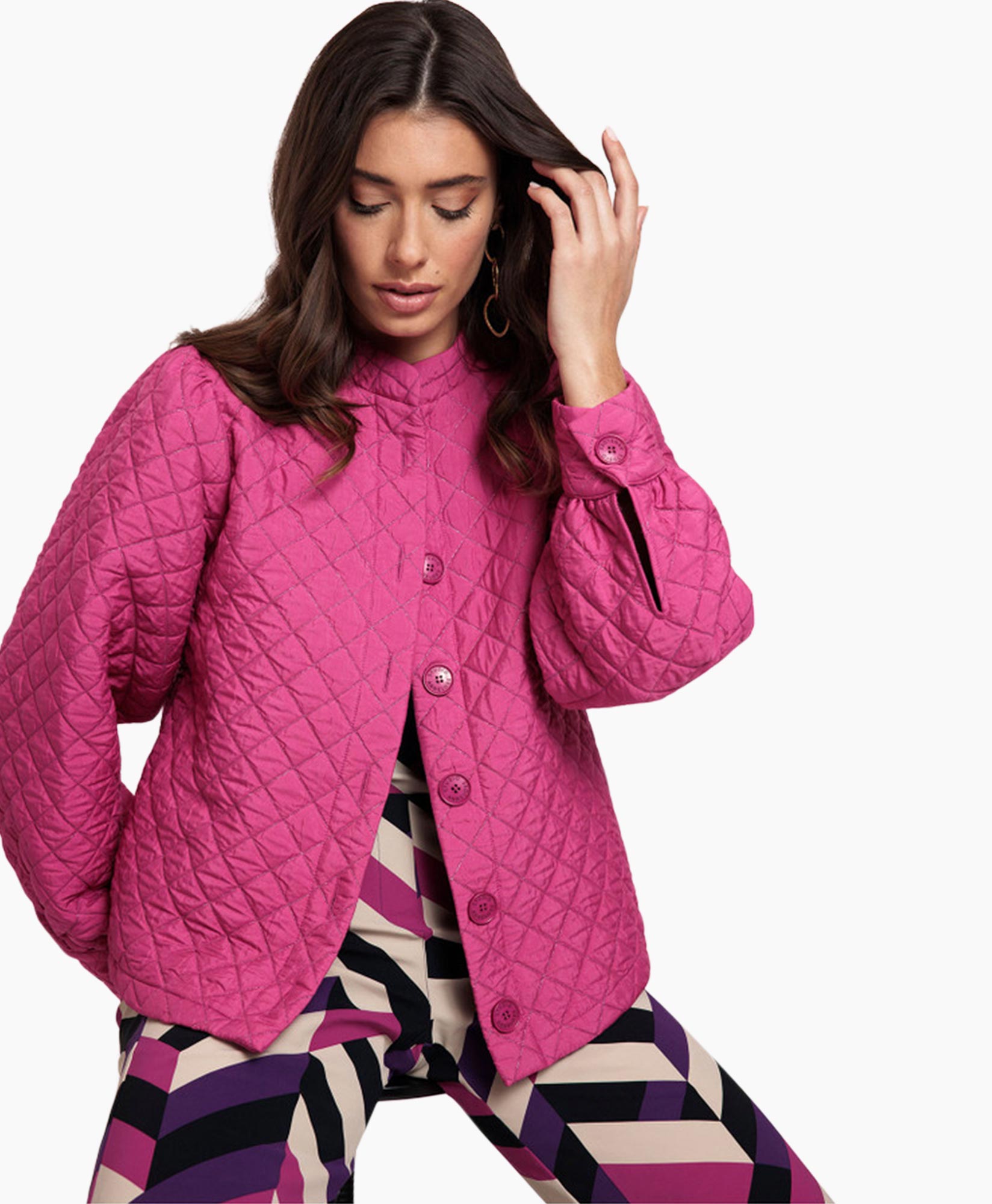 Studio Anneloes Jack Palm Quilted Jacket Paars