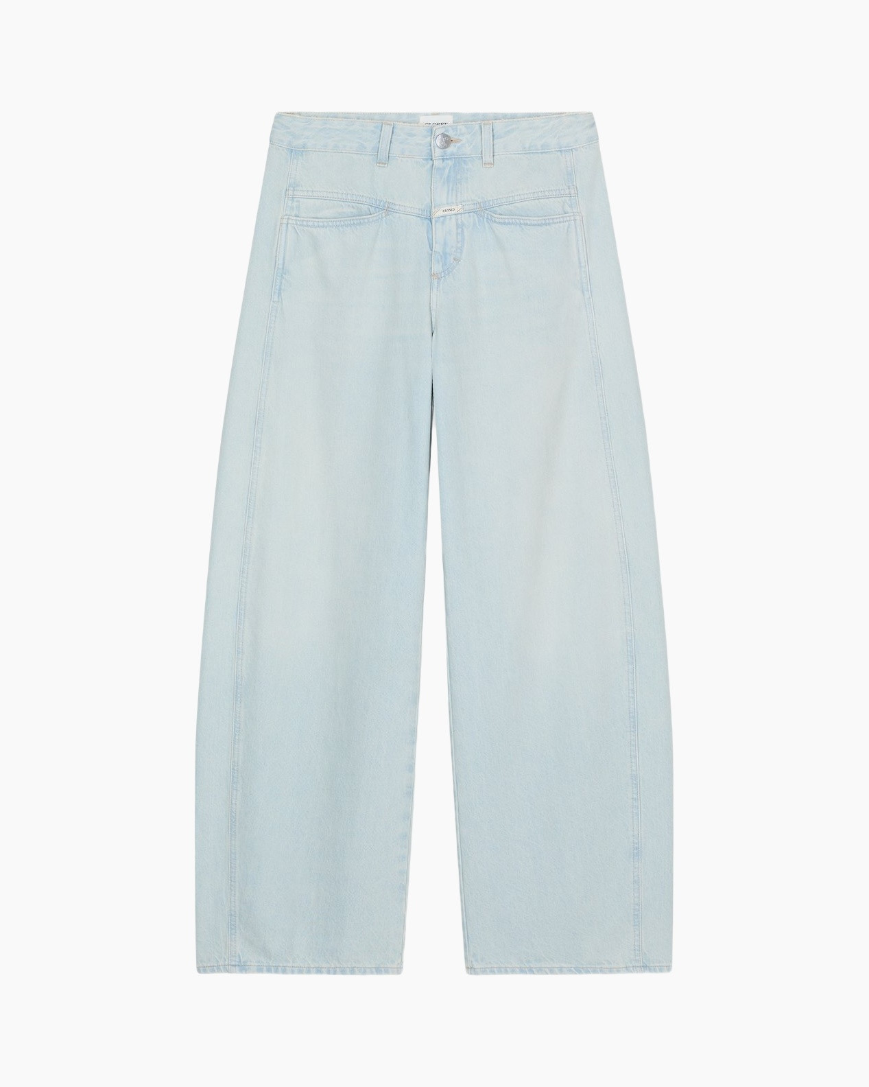 Spijkerbroek,  lichtblauw,  wijdere-leg,  hoge-tas,  denim broek