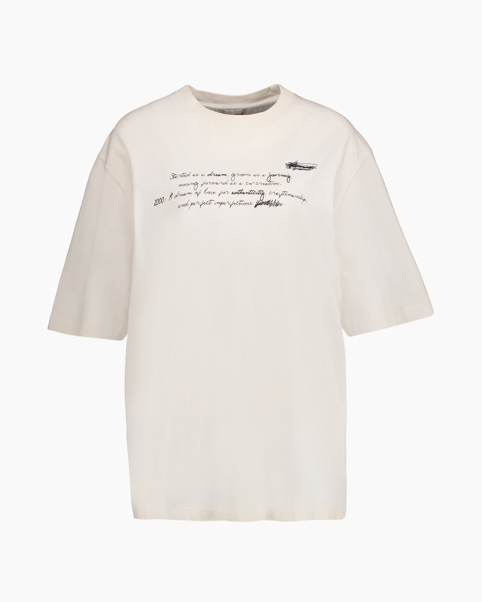 T-shirt Korte Mouw Journey Unisex Relaxed Organic  Wit