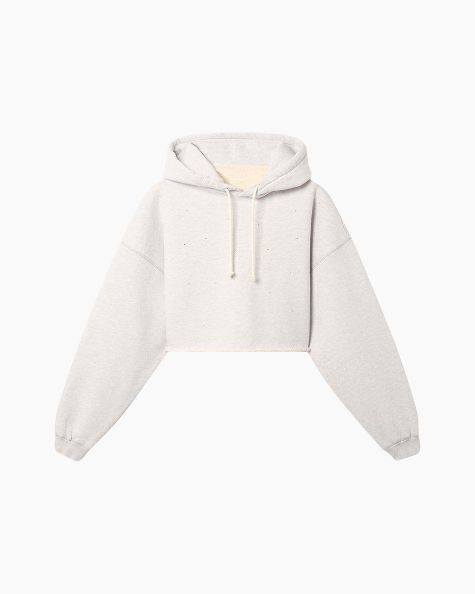 hoodie, gecropte, pullover, lichtgrijs, trui