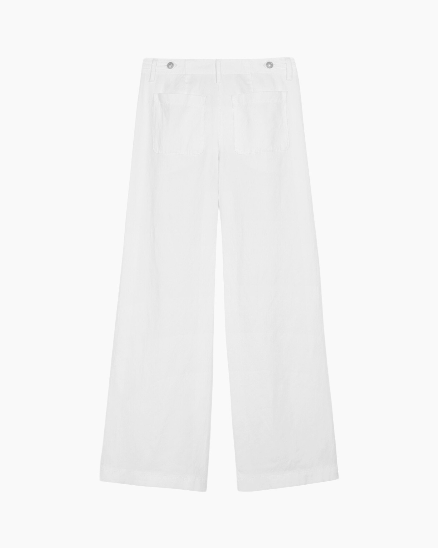 pants, white, linen,  Wide-leg, back pockets