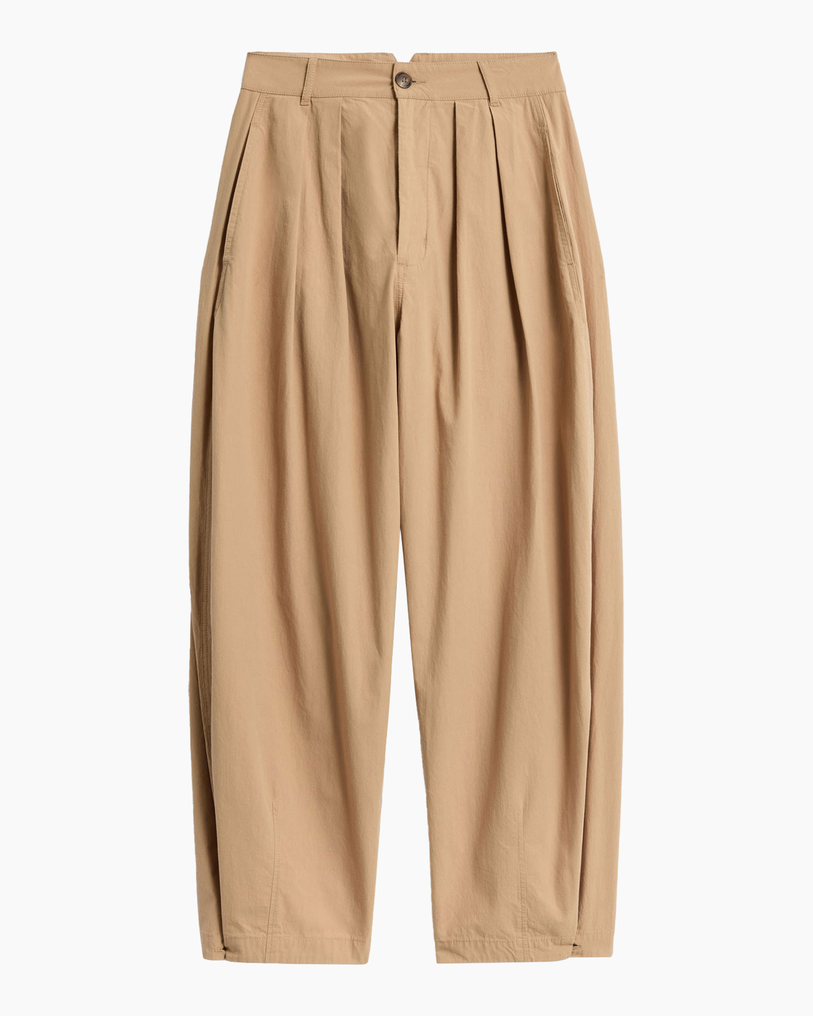 broek, khaki, plissé, broeken, wijdgesneden