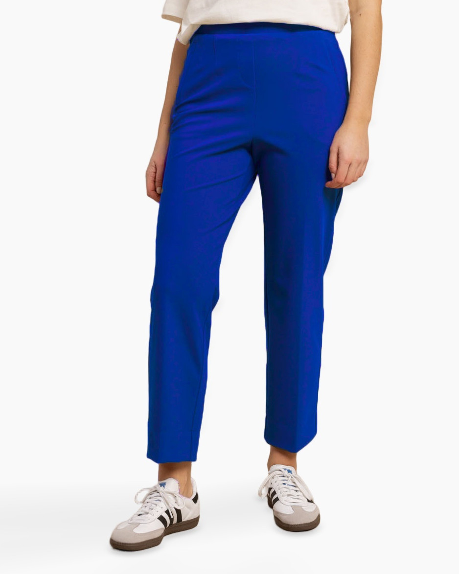 broeken, blauw, slim-fit, enkellengte,  casual