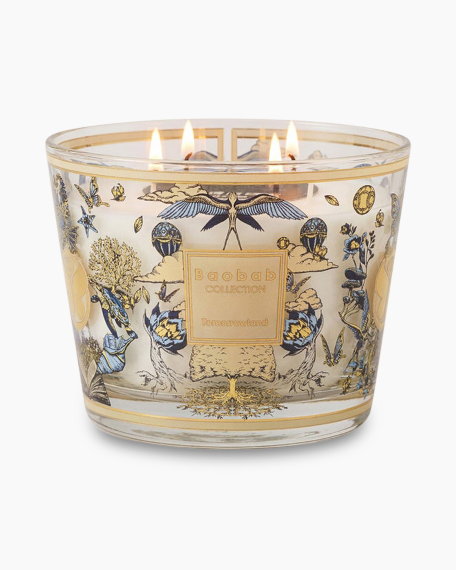 kaars, glas, goudaccent, bloemenpatroon, Baobab collectie