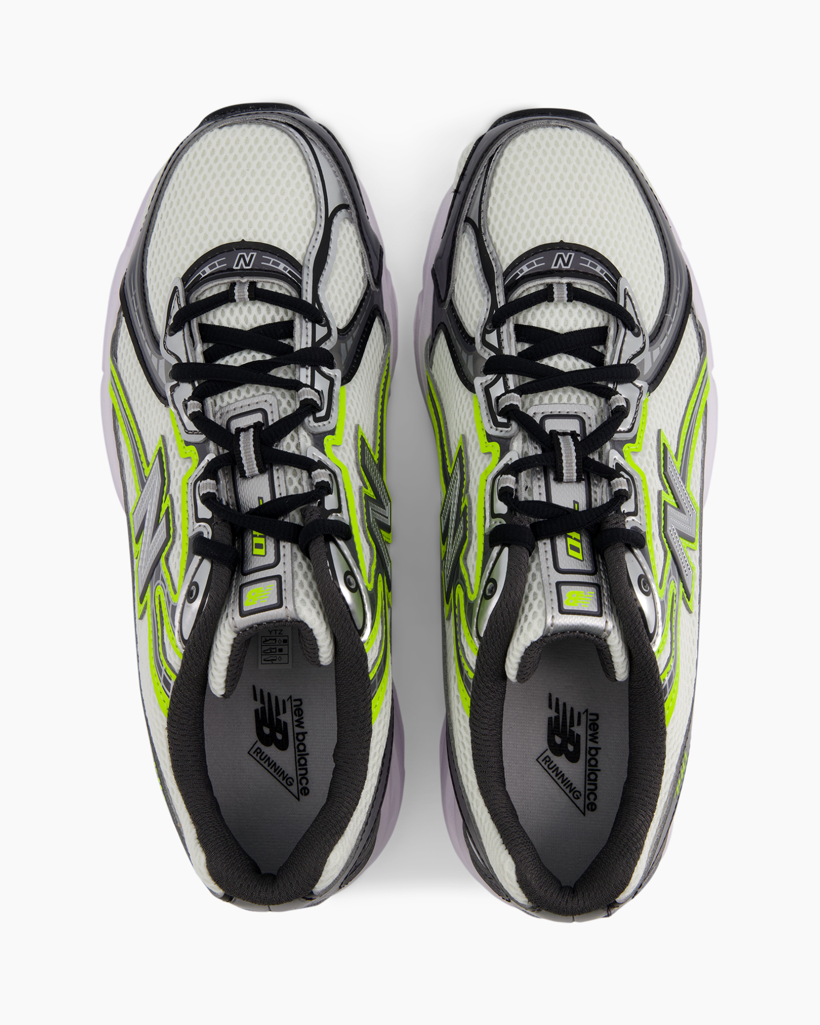 athletic shoes, running shoes, mesh, neon accents, lace-up