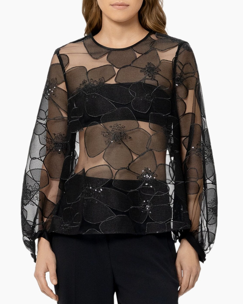 Blouse 238637/3804-0 Zwart dessin