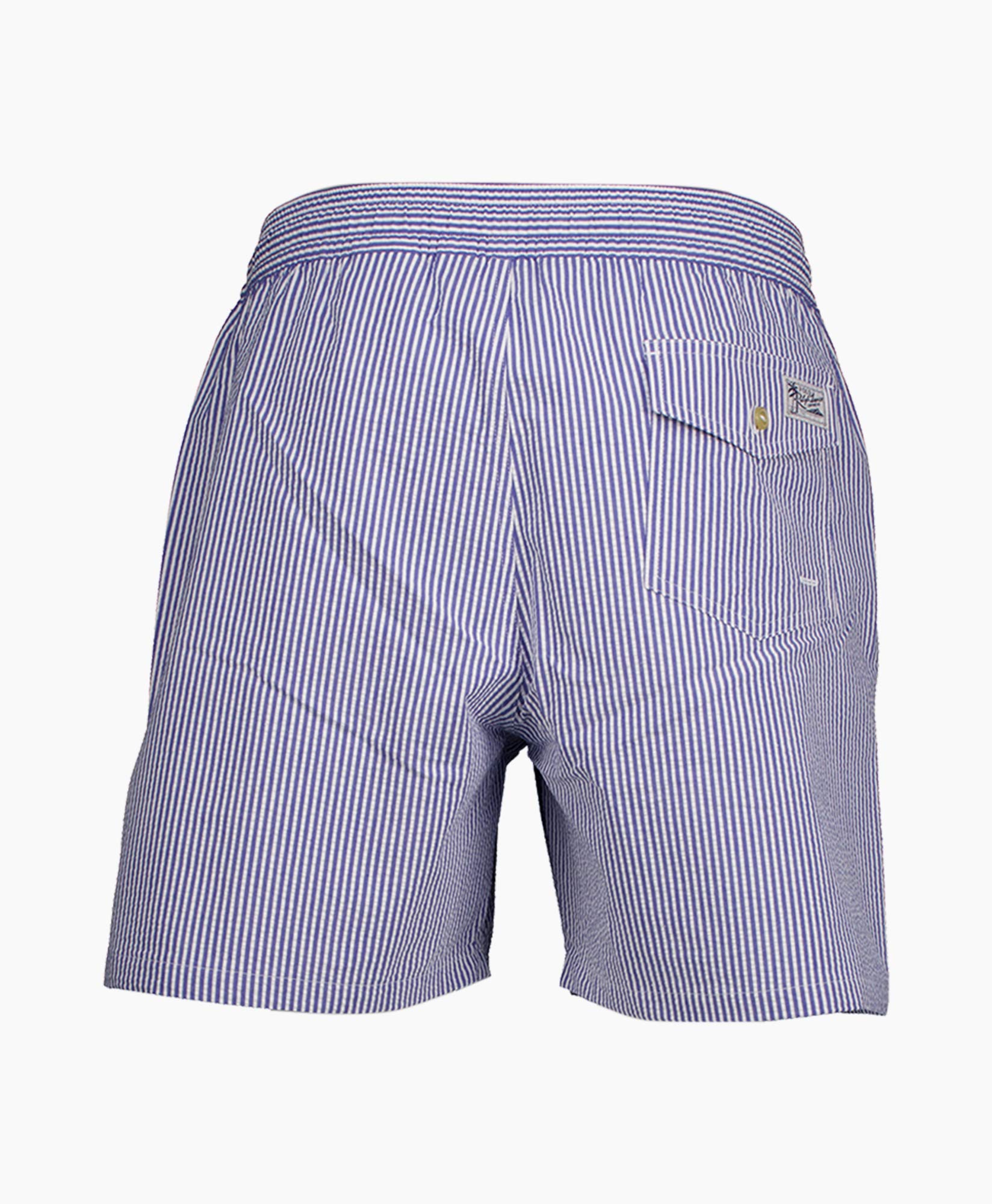 Zwembroek Traveler Seersucker Blauw