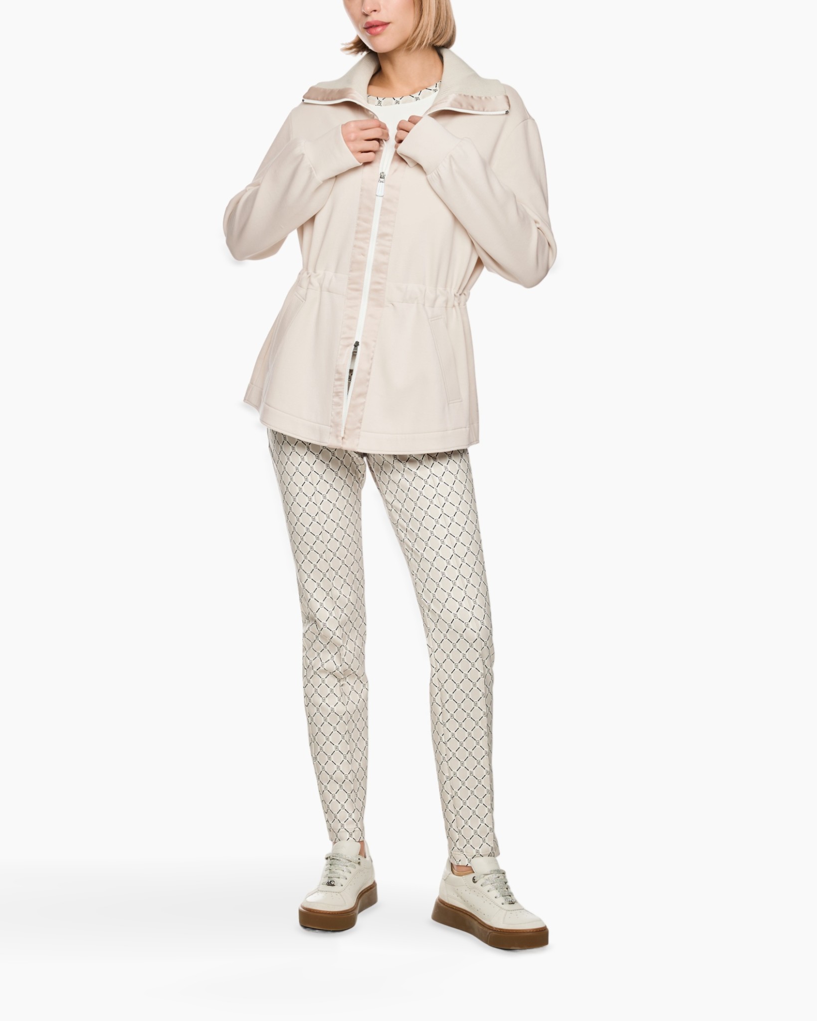 jas, windjack, puffer, beige, ritssluiting